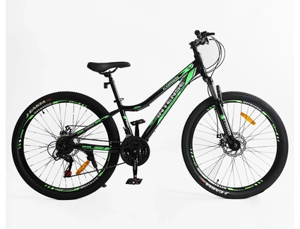 Велосипед 26 ST Corso «INTENSE» NT-26717 сталь 13", (к-т Saiguan) чорно-салатовий