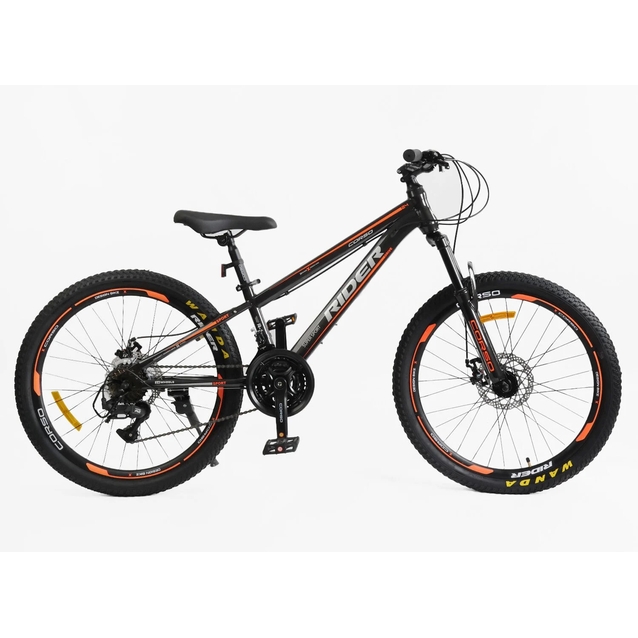 Велосипед 24 ST Corso «RIDER» RD-24031 сталь 11", (к-т LTWOO-A2) чорно-помаранчевий фото westvelo.com