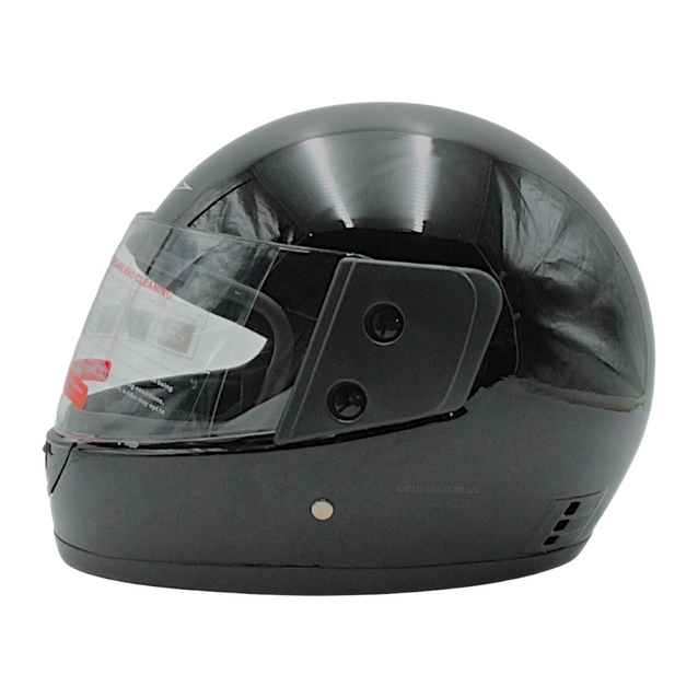 Мото шолом, закритий (L 59-60) BLD, чорний, глянець (825) фото westvelo.com