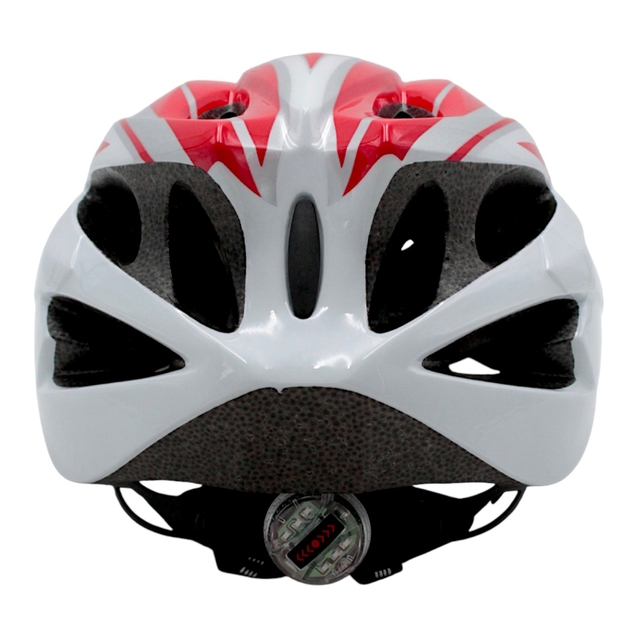 Вело шолом "TK Sport" 074 (56 см) з мигалкою, біло-червоний фото westvelo.com