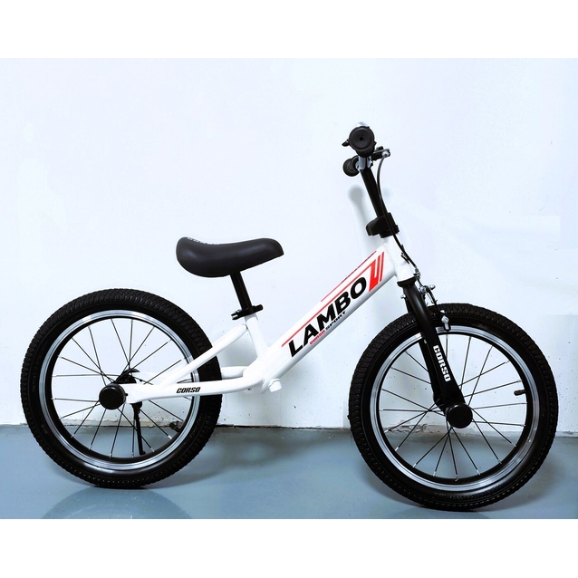 Велобіг 16 Corso надувні колеса, сталева рама «LAMBO» LB-63449 білий фото westvelo.com