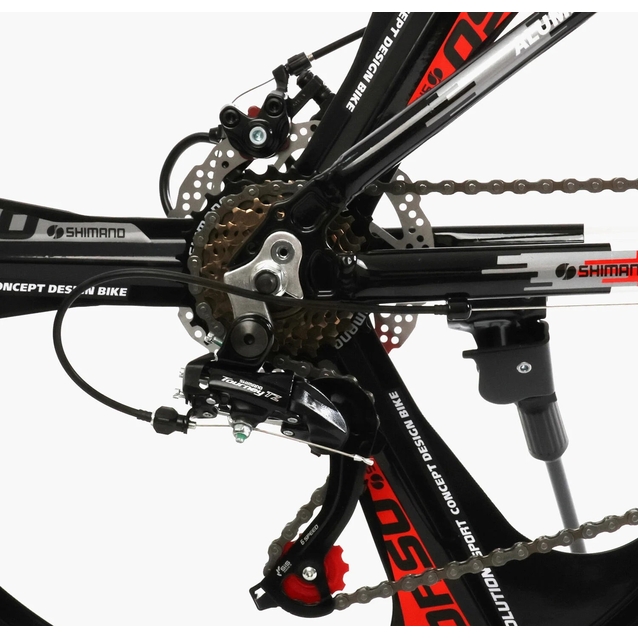 Велосипед 26 AL Corso «EVOLUTION» EV-26560 алюміній 13", (к-т SHIMANO) чорно-біло-червоний фото westvelo.com