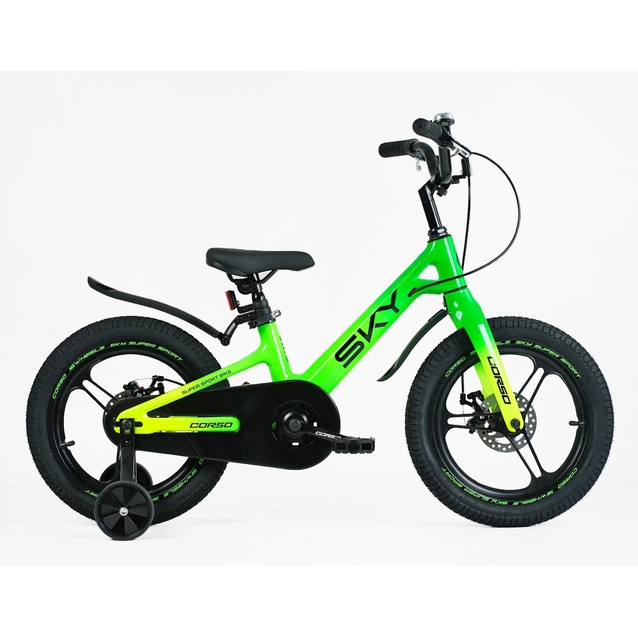 Дитячий велосипед 16 MG Corso «SKY» SK-16844, магнієва рама, салатовий фото westvelo.com