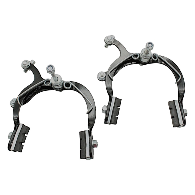 Комплект гальм шосейних "Турист" сталевий чорний (перед+зад, ручки, троси) фото westvelo.com