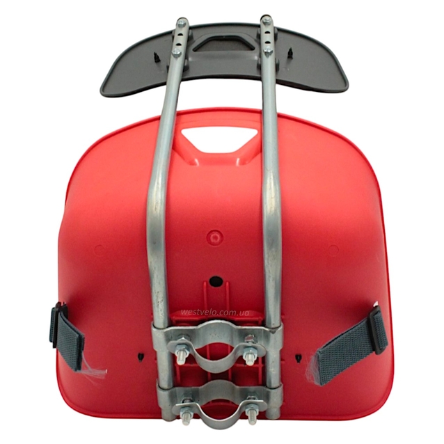 Крісло дитяче, пластик, на пряму раму, плоске, червоне + спинка фото westvelo.com