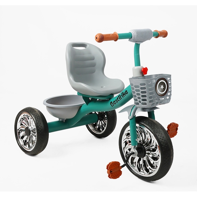 Дитячий велосипед 3-х колісний EVA (піна) Best Trike колеса 12-10, BS-40250/BS-402-50 зелений, сталева рама, кошик фото westvelo.com