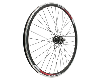 Колесо 27,5 перед, обід 2-ний чорний, втулка SHUNFENG, проми, диск 6 болтів, чорна спиця