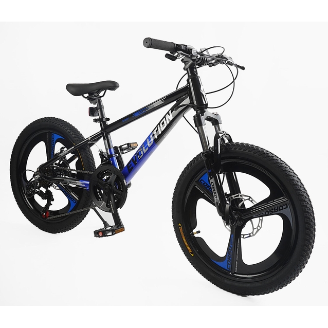Велосипед 20 AL Corso «EVOLUTION» EV-20912 алюміній 11", (к-т SHIMANO) чорно-синій фото westvelo.com