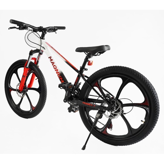 Велосипед 24 MG Corso «MAGNUM» MN-24255 магній 11", (к-т SHIMANO) біло-червоний фото westvelo.com