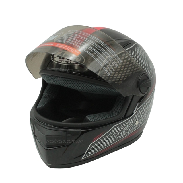 Мото шолом, закритий (S) ARAE "CNHF" Інтеграл 501, чорний глянцевий фото westvelo.com