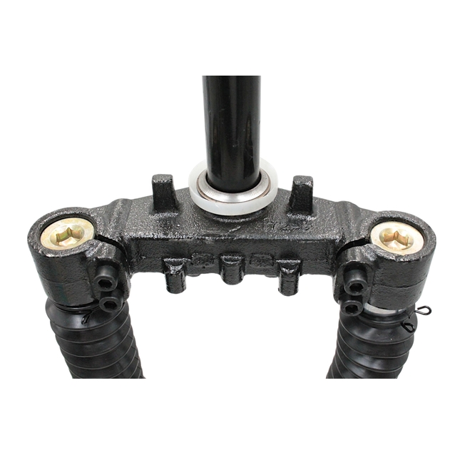 Вилка 12 аморт. різьб. Ø28.4mm. 24.8mm. під дискові гальма з отвором для фіксації керма, для електромопеда, L-400mm. р.з L-45mm. SHATTLEX фото westvelo.com
