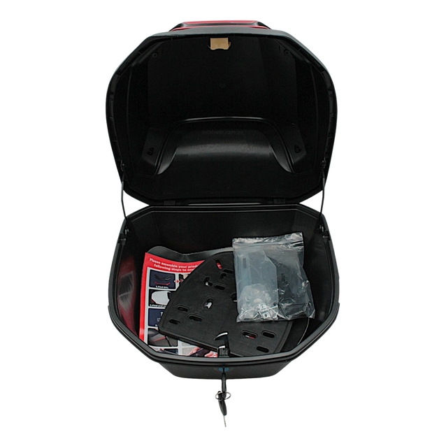 Кофр (багажник) для мотоцикла задній ROBIK 48 (400х400х280) 45L графіт з катафотом фото westvelo.com