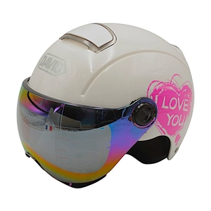 Мото шолом підлітковий, відкритий (M‑XL) DAVID S310B білий (ABS)