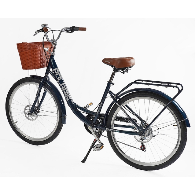 Міський велосипед 26 ST Corso «POLARIS» PS-12833 сталь 16,5", (к-т SHIMANO) синій (+к/к/б) фото westvelo.com