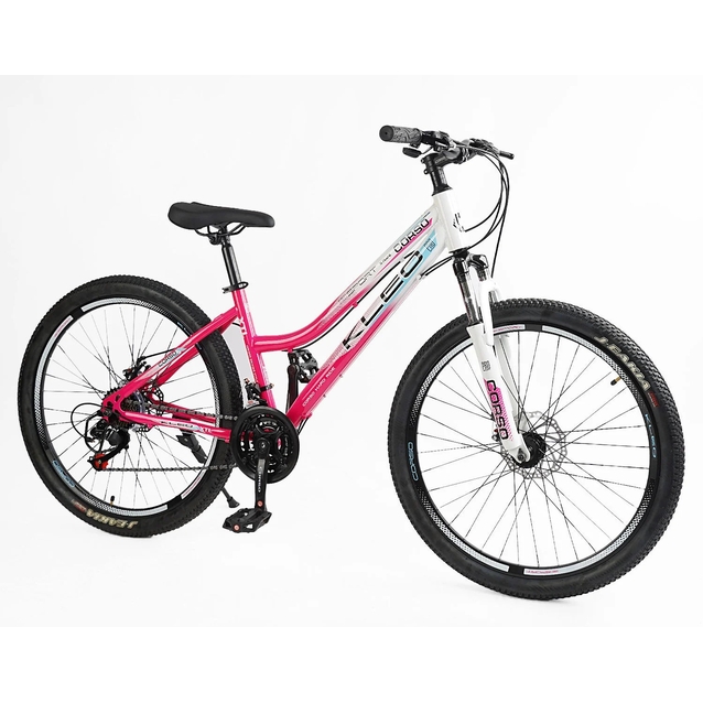 Велосипед 26 ST Corso «KLEO» KL-26007 сталь 15", (к-т Saiguan) біло-рожевий фото westvelo.com