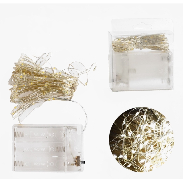 Гірлянда світлодіодна 8.2 м, жовте світло, від батарейок, 1 режим, в коробці (C 61485-25 Y) фото westvelo.com