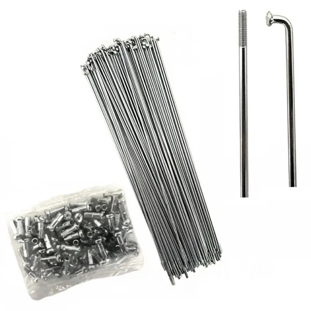 Спиця 80 мм, нікель, з головкою    /100/ фото westvelo.com