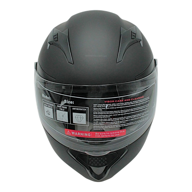 Мото шолом, трансформер (S 55-56) "518" чорний матовий, вмонтовані окуляри фото westvelo.com
