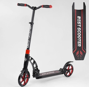 Самокат дитячий 2-х колісний, PU Best Scooter 42923 чорно-червоний, Ø200mm, AL, 2 амортизатора