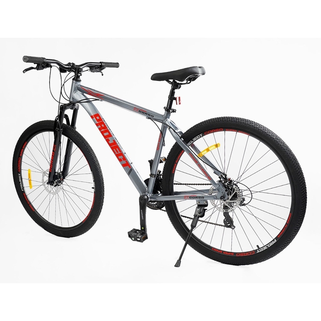 Велосипед 29 AL Corso «PROJECT» T-29817 алюміній 19", (к-т Saiguan) срібно-червоний фото westvelo.com