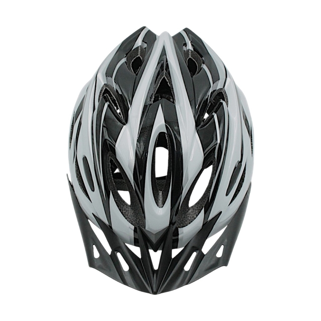 Вело шолом "TK Sport" 074 (56 см) з мигалкою, біло-чорний фото westvelo.com