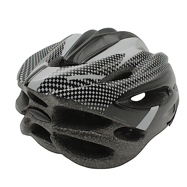 Вело шолом "TK Sport" 073 (56 см) з мигалкою, чорно-білий фото westvelo.com