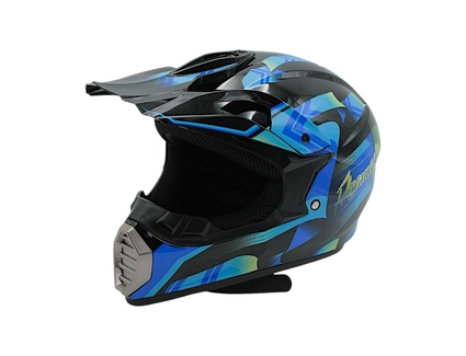 Шолом, закритий крос/ендуро (XL 61-62) IBK 126,FLAGMASTER синій, глянцевий