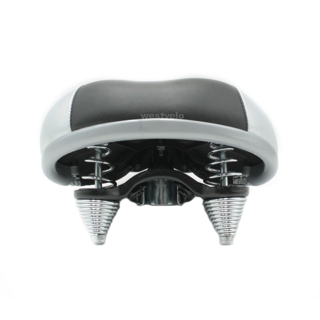 Сідло на пружинах подвійних AGILETTE E-82 широке чорно-сіре фото westvelo.com