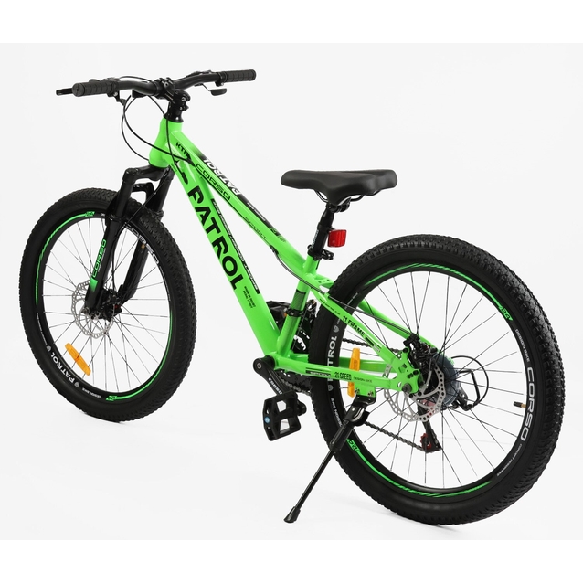 Велосипед 24 ST Corso «PATROL» PL-24752 сталь 11", (к-т SunRun) салатовий фото westvelo.com