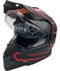 Шолом, закритий крос/ендуро (S) АТV Forsage Rider 035 чорно-червоний матовий з дашком вмонтовані окуляри