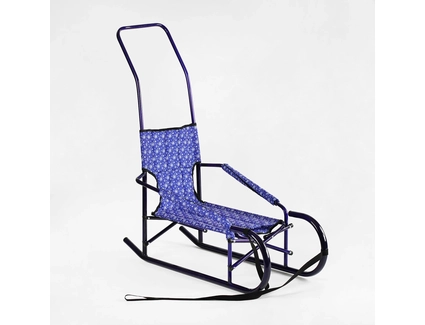 Сани з ручкою, круглі полози "Складні" сині