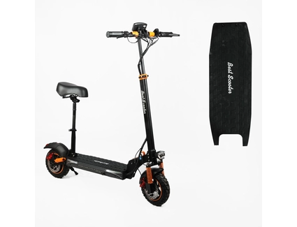 Електросамокат Best Scooter MS-84116 двигун 800W, акумулятор літієвий 48V 17.5Ah з сидінням, складний, колеса 10, чорно-помаранчевий