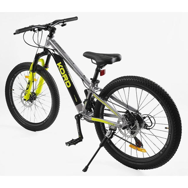 Велосипед 24 AL Corso «KORD» KD-85009 алюміній 11", (к-т SHIMANO) графітово-жовтий
