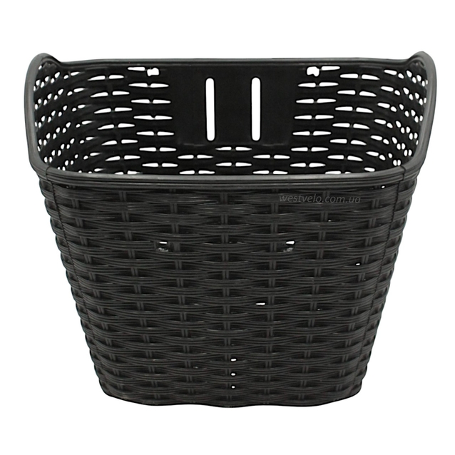 Кошик пластмасовий плетений чорний фото westvelo.com