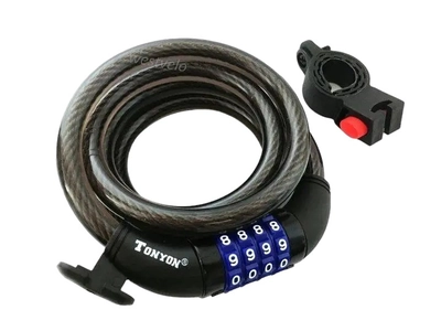 Замок TONYON 523 Ø12mm-1500mm змінний код, з кріпленням на раму