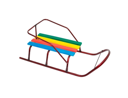 Сани без ручки, круглі полози, бордові