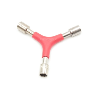 Ключ мерседес трьохсторонній з головками 8-9-10 червоний