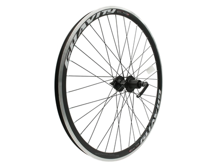 Колесо 27,5 зад, обід 2-ний чорний, втулка. AL. NECO на касету (8-10S), диск 6 бол, ексцентрик, чорна спиця (Gravity)