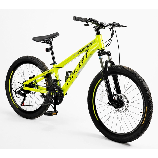 Велосипед 24 AL Corso «CONCEPT» CP-24074 алюміній 11", (к-т SHIMANO) жовтий фото westvelo.com
