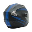 Мото шолом, відкритий (M 57-58) GXT "1001-4", чорний матовий з синіми вставками з відкидними окулярами фото westvelo.com