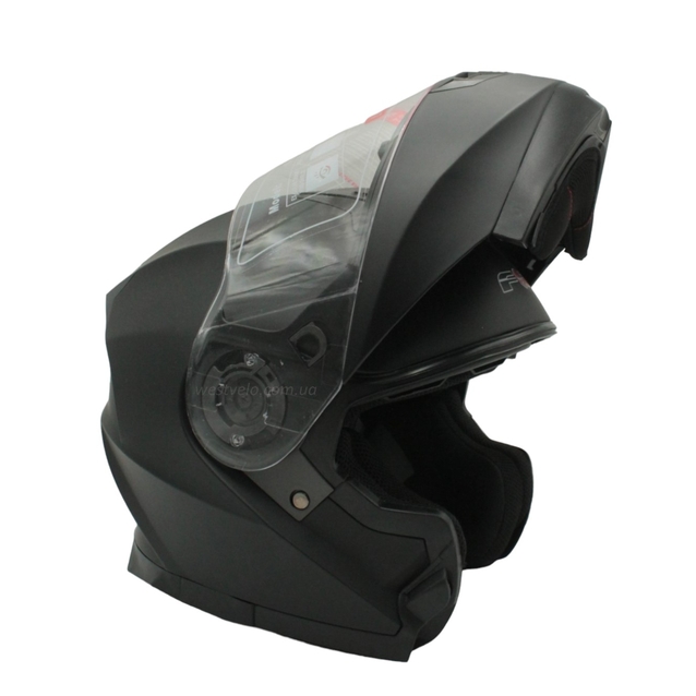 Мото шолом, трансформер (S 55-56) F2 162 чорний, матовий з відкидними окулярами фото westvelo.com