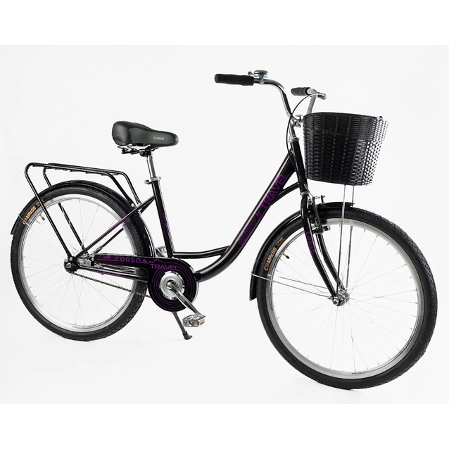 Міський велосипед 26 ST Corso «TRAVEL» TL-26523 сталь 16,5", темно-фіолетовий (+к(чорний)/к/б) фото westvelo.com
