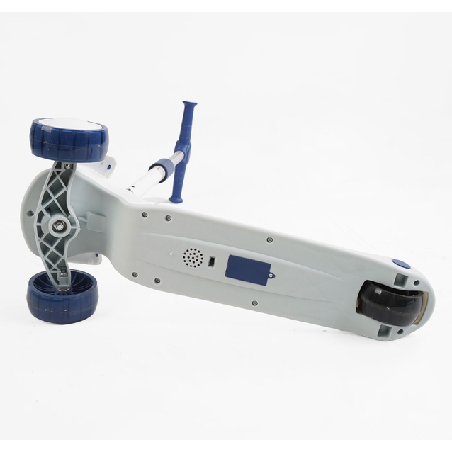 Самокат дитячий 3-х колісний Skyper RS-49500 синій, колеса PU Ø125mm/40mm зі світлом, музика та підсвічування платформи, кермо складне фото westvelo.com