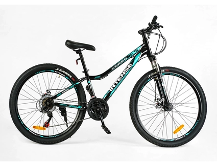 Велосипед 26 ST Corso «INTENSE» NT-26469 сталь 13", (к-т Saiguan) чорно-бірюзовий
