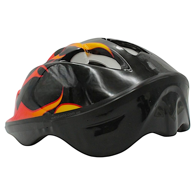 Вело шолом "TK Sport" 455 чорно-помаранчевий "Полум'я" фото westvelo.com