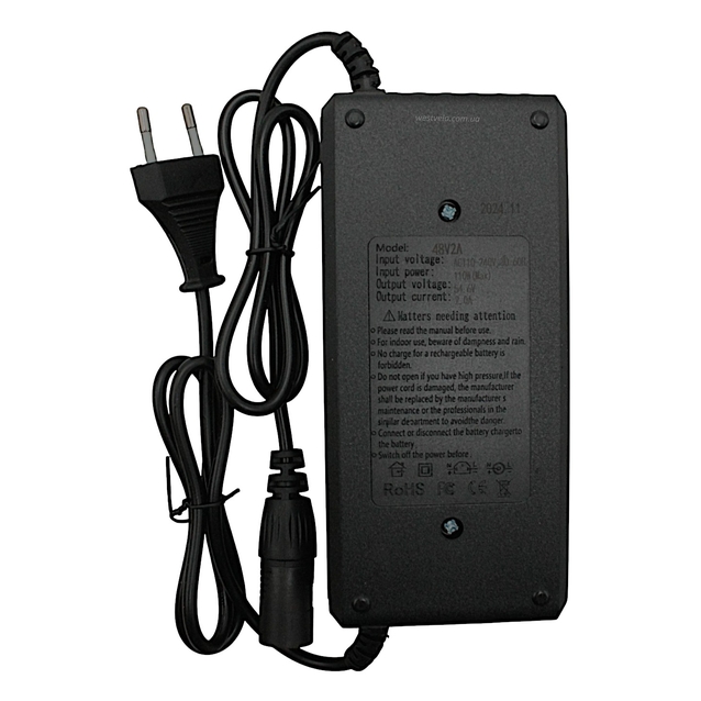 Зарядний пристрій (48V 2Аh) (93460), для Li-ion акумуляторів, для електровелосипеда фото westvelo.com