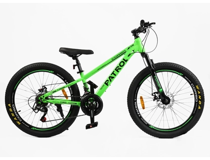 Велосипед 24 ST Corso «PATROL» PL-24752 сталь 11", (к-т SunRun) салатовий