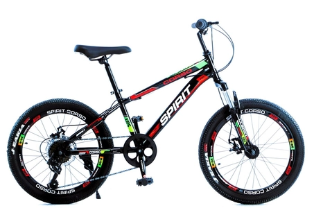 Велосипед 20 ST Corso «SPIRIT» ST-92144 сталь 11", (к-т SHIMANO) чорно-червоний