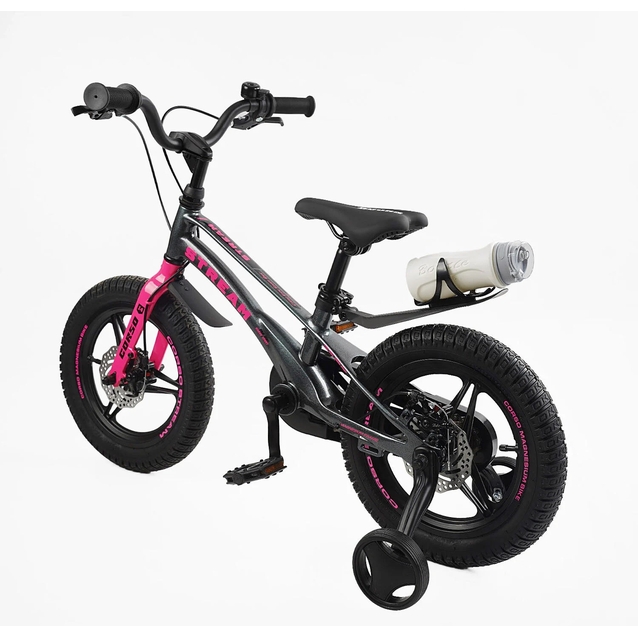 Дитячий велосипед 14 MG Corso «STREAM» SM-14154, магнієва рама, сіро-рожевий фото westvelo.com