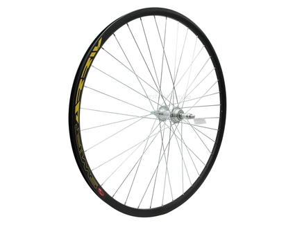 Колесо 28-29 зад, обід 2-ний чорний дисковий, втулка AL. на віночках, диск різьба